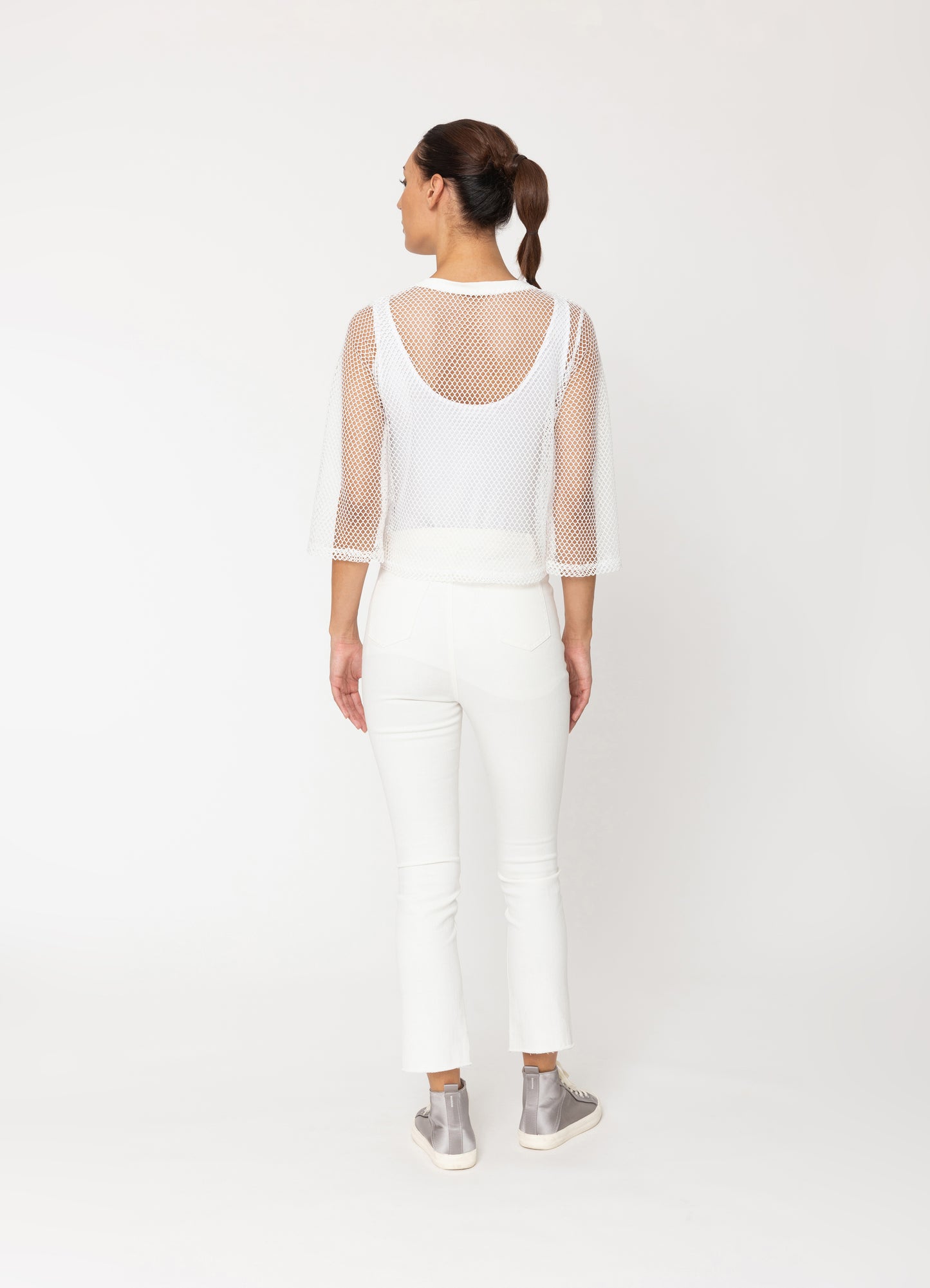 Arrow Mesh Top - 3/4 Sleeve