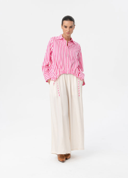Flora Shirt in Black Stripe by Blacklist NZ women’s fashion