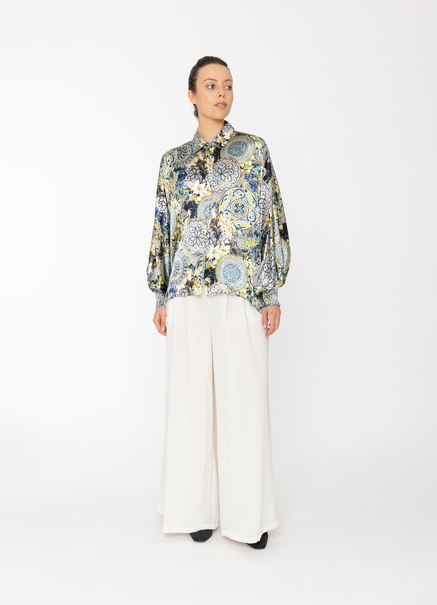 Inka Shirt in Royal Print Blacklist women's shirt NZ