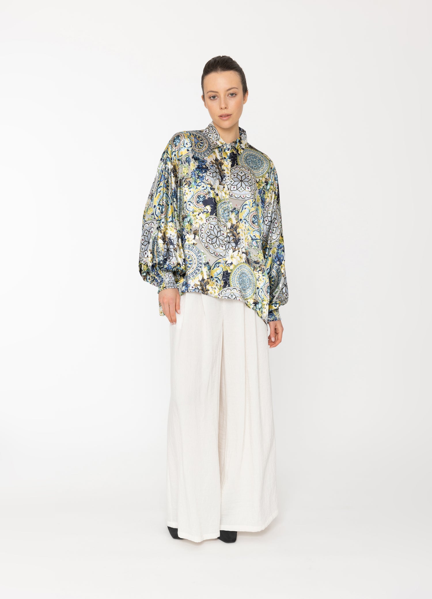Inka Shirt in Royal Print Blacklist women's shirt NZ