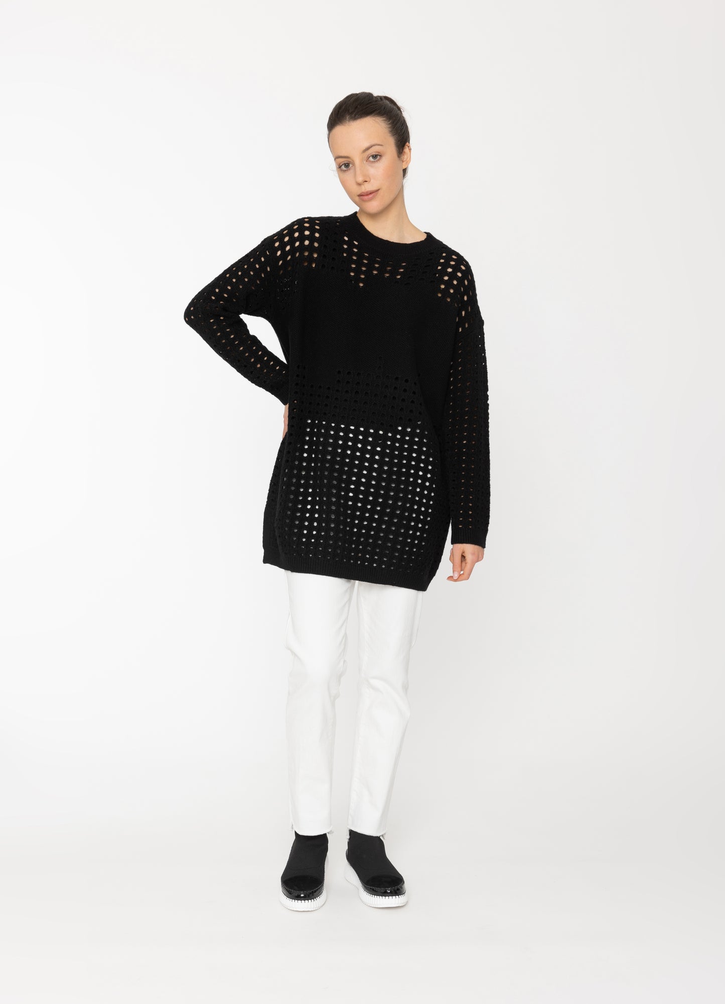 Mikki Tunic in Winter White Blacklist women's knitwear NZ