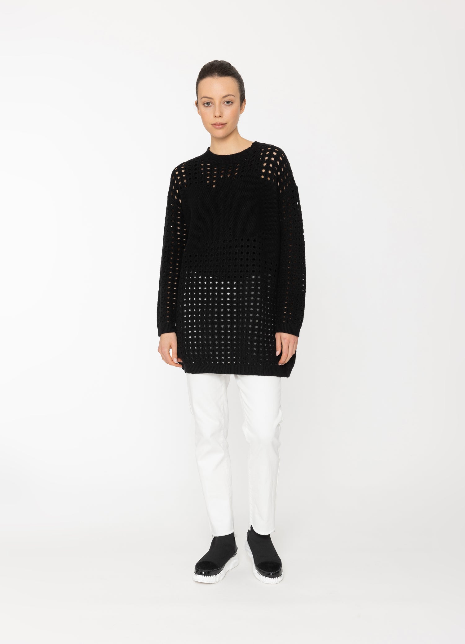 Mikki Tunic in Winter White Blacklist women's knitwear NZ