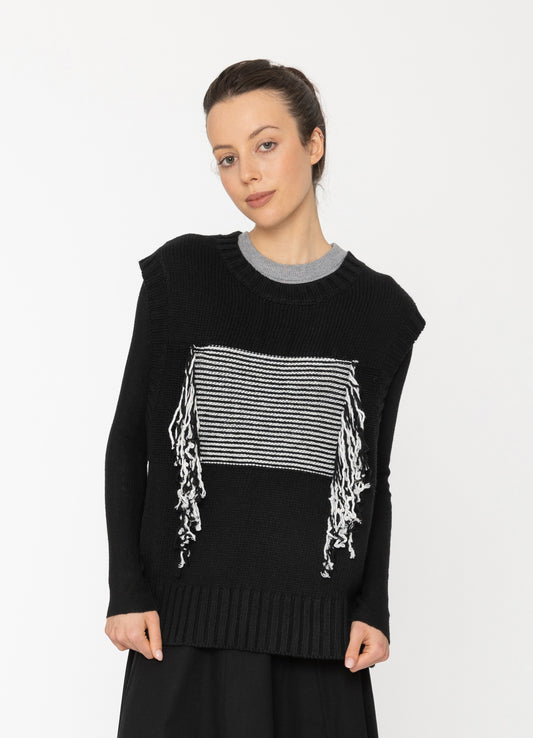 Jalen Vest in Black + White Blacklist women's vest NZ