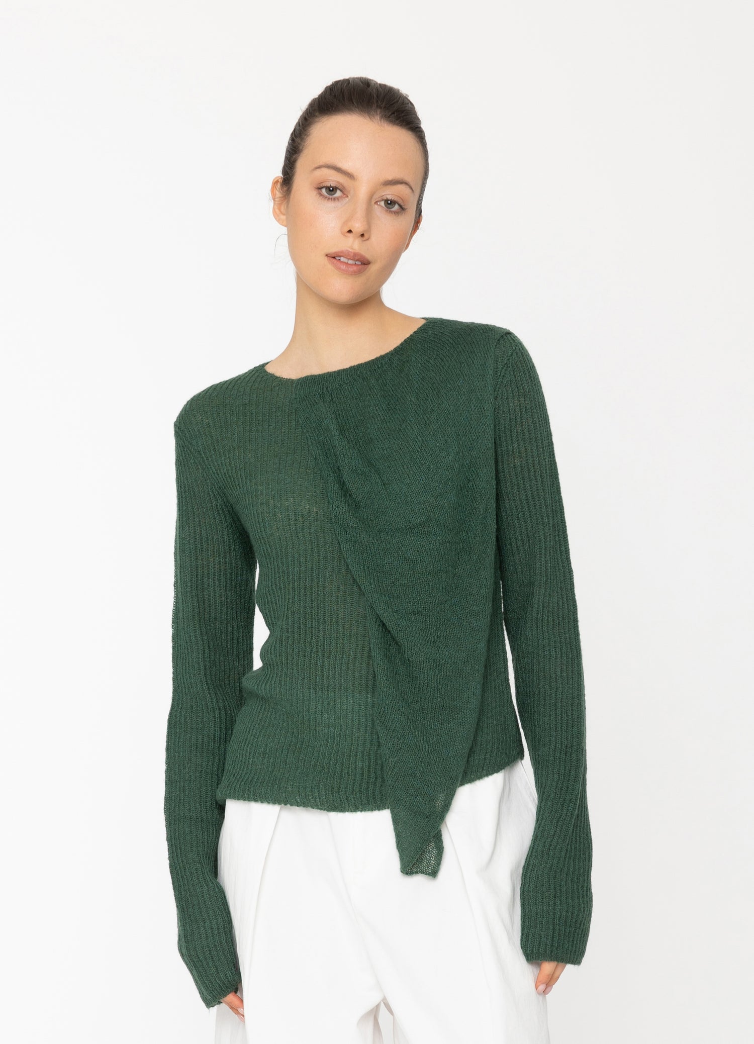 Azul Top in Grey Marl Blacklist women's knitwear NZ