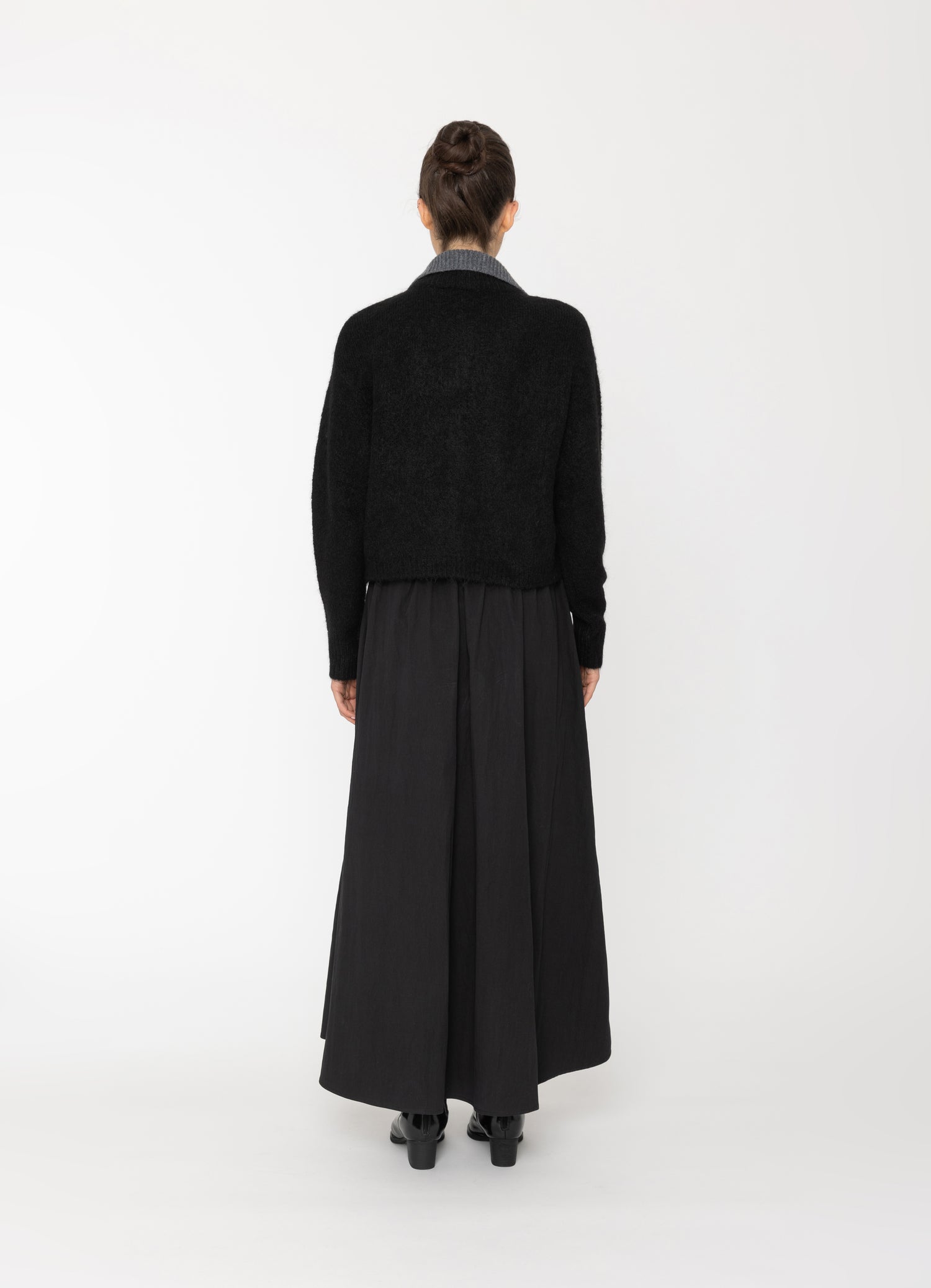 Bexi Top in Black Outer + Charcoal Inner Blacklist women's cardigan NZ