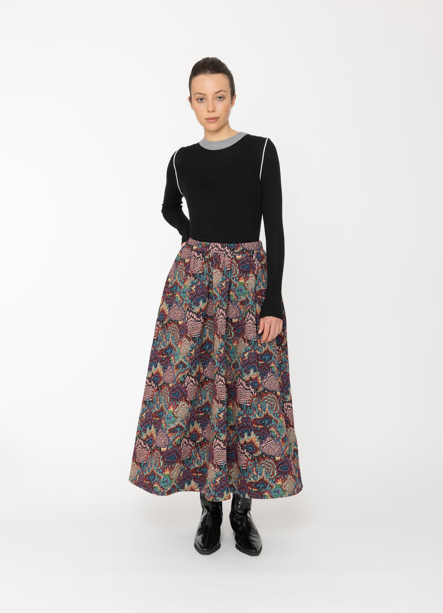 Iko Skirt in Static Print Blacklist women's skirt NZ