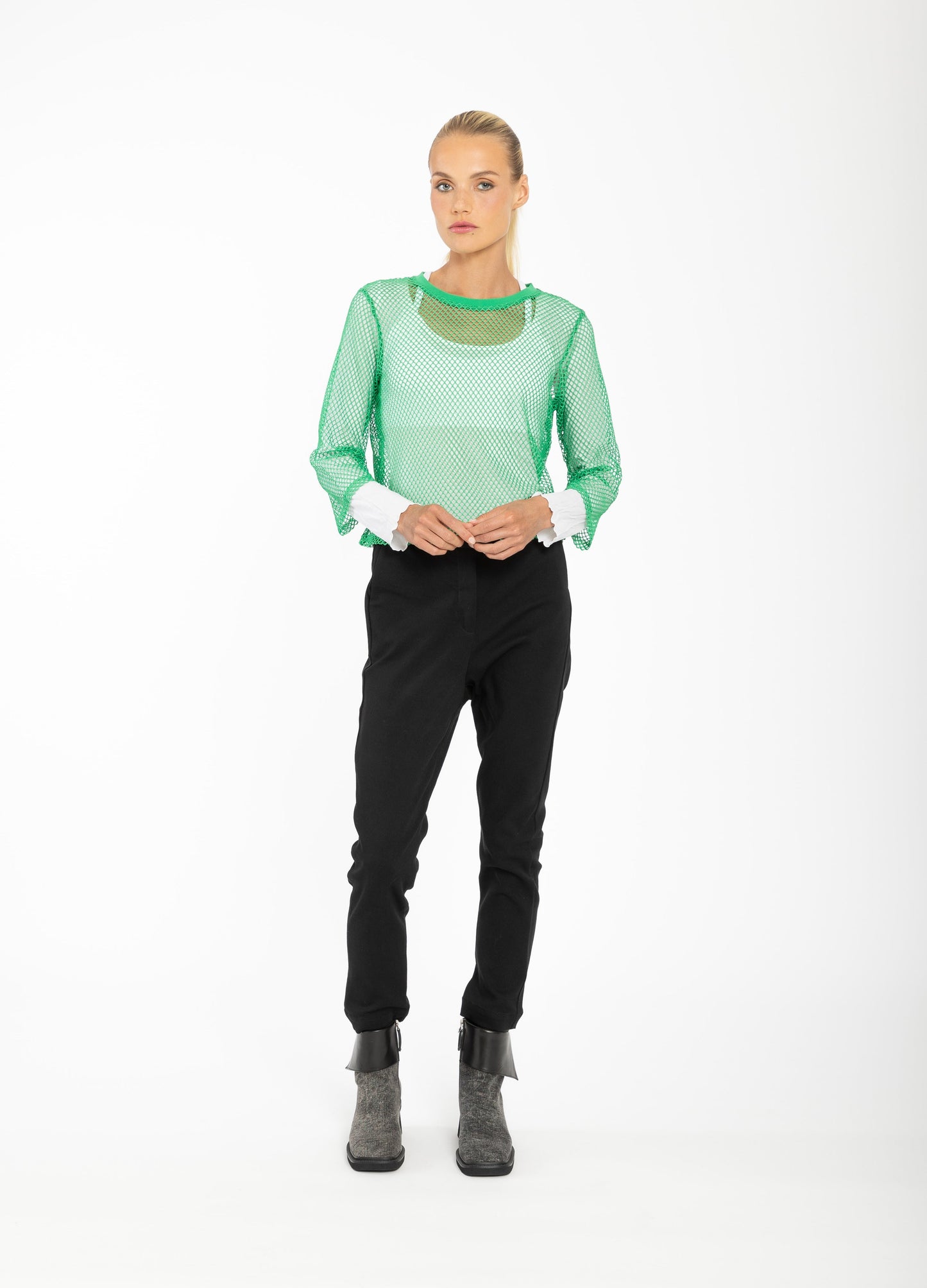 Arrow Mesh Top - 3/4 Sleeve