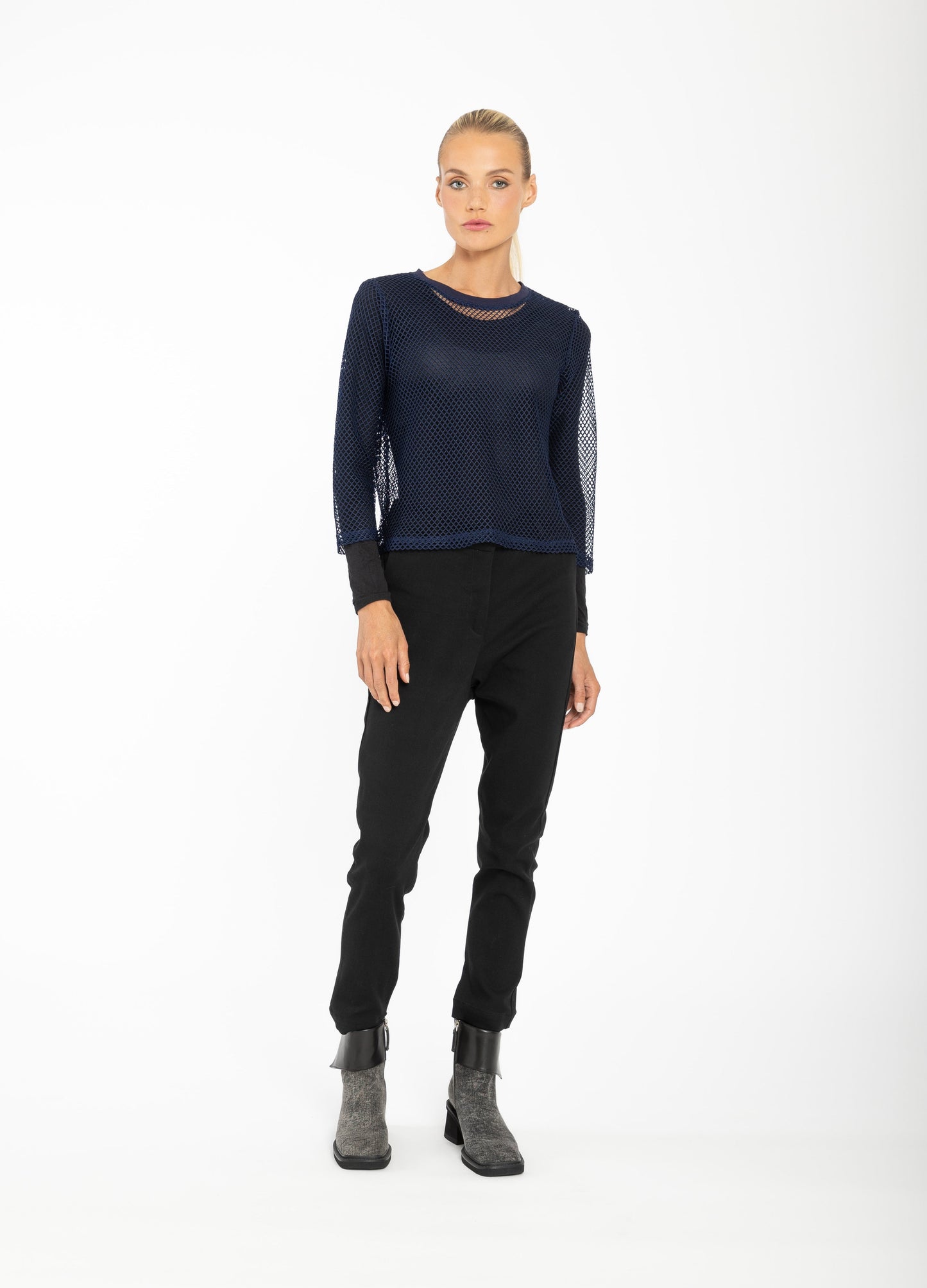 Arrow Mesh Top - 3/4 Sleeve