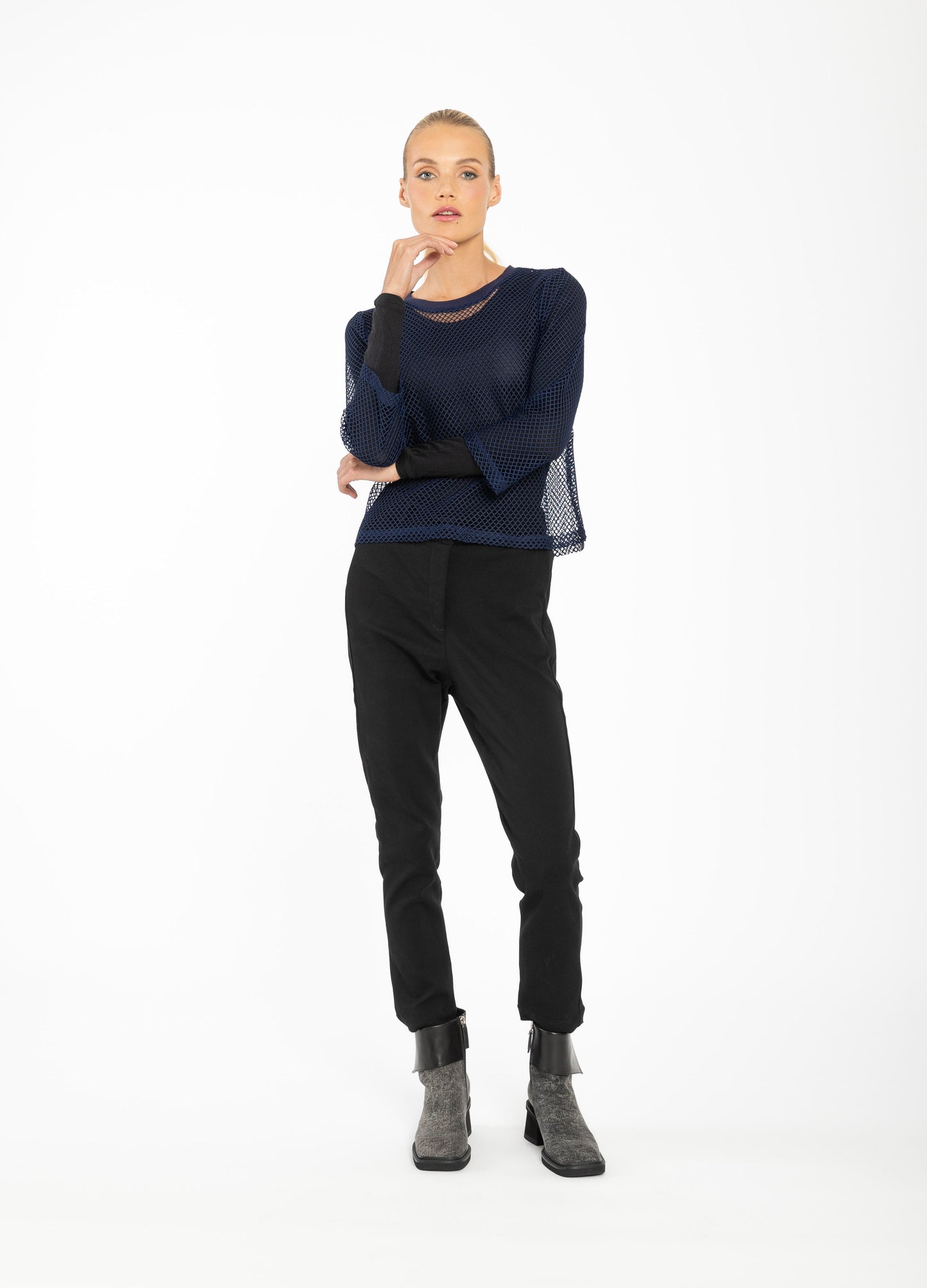 Arrow Mesh Top - 3/4 Sleeve