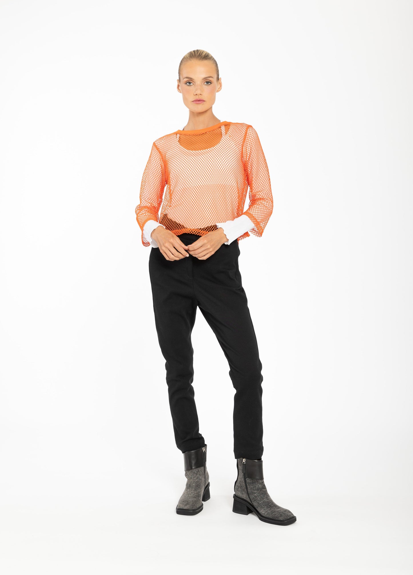 Arrow Mesh Top - 3/4 Sleeve