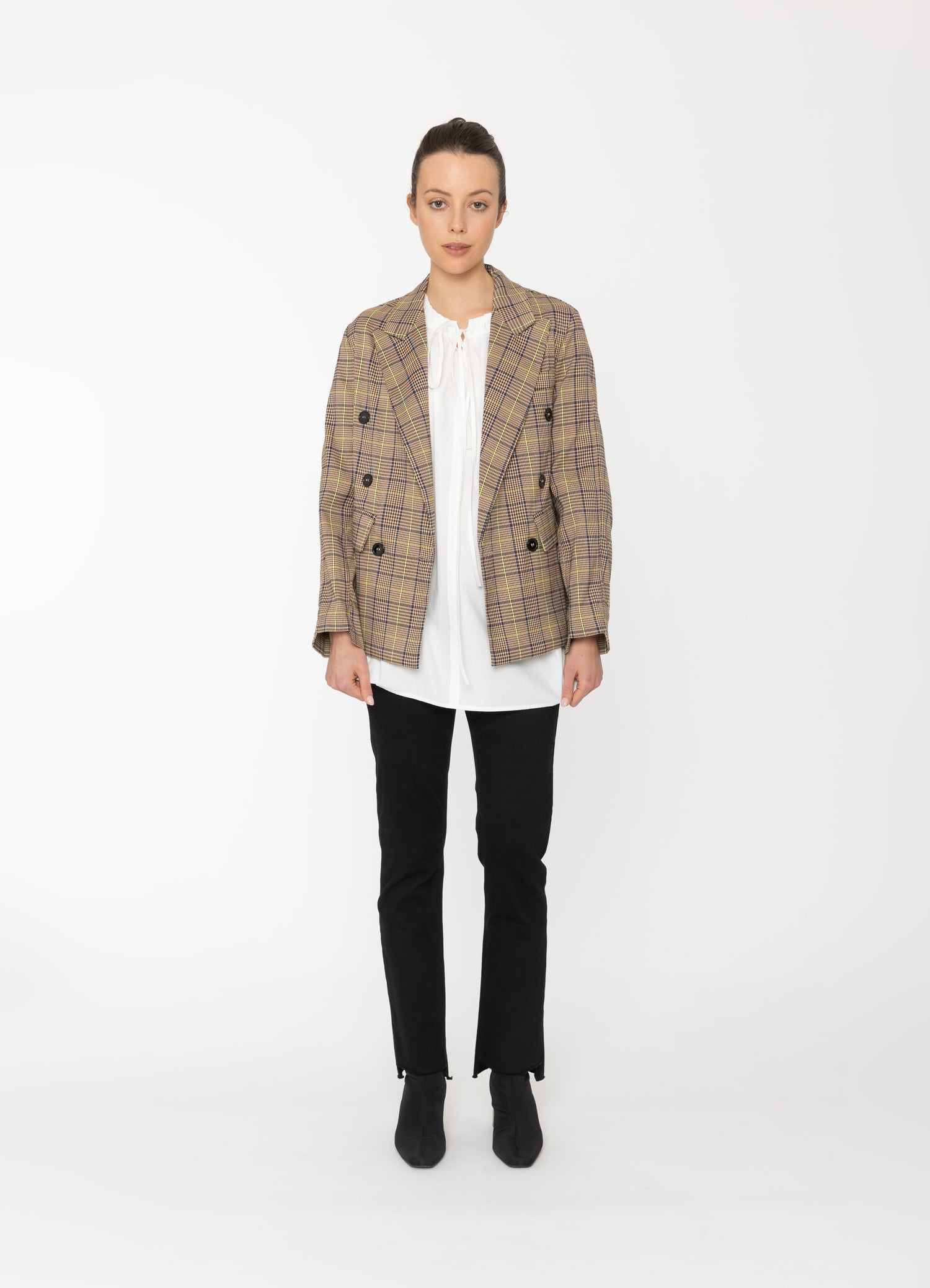 Reese Jacket in Static Print + Check Blacklist women's jacket NZ