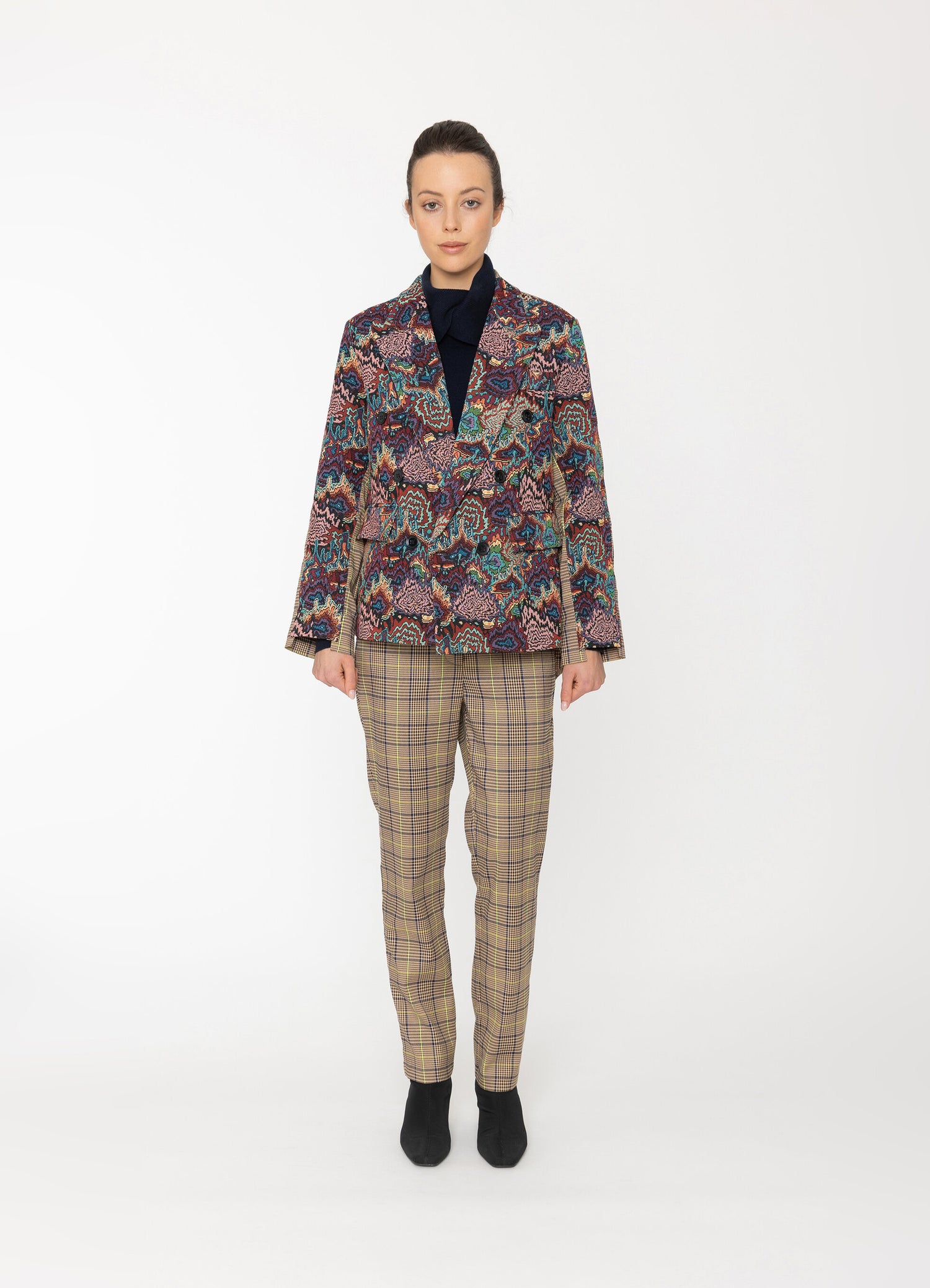 Reese Jacket in Static Print + Check Blacklist women's jacket NZ